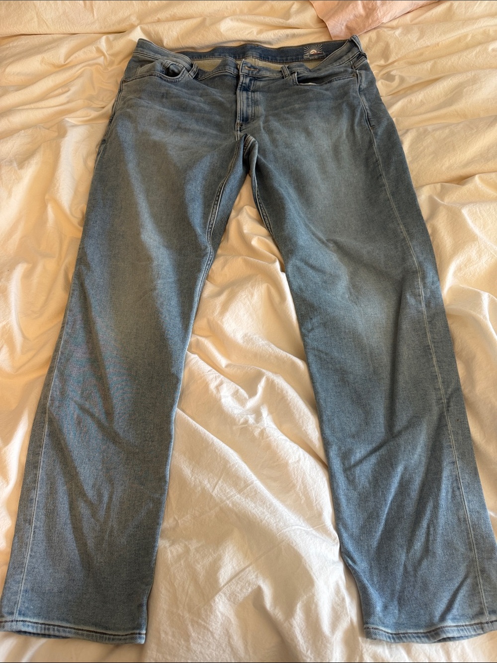 Faherty Washed Blue Straight Leg Jeans